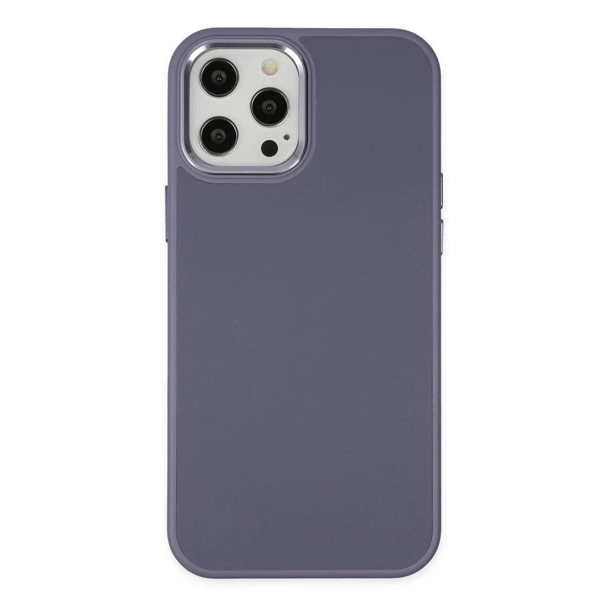 iPhone 12 Pro Max Asya Deri Silikon Kılıf - Mor