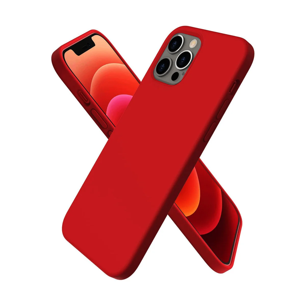 iPhone 12 Pro Max First Silikon Kılıf - Koyu Kırmızı Premium Korumalı Tasarım