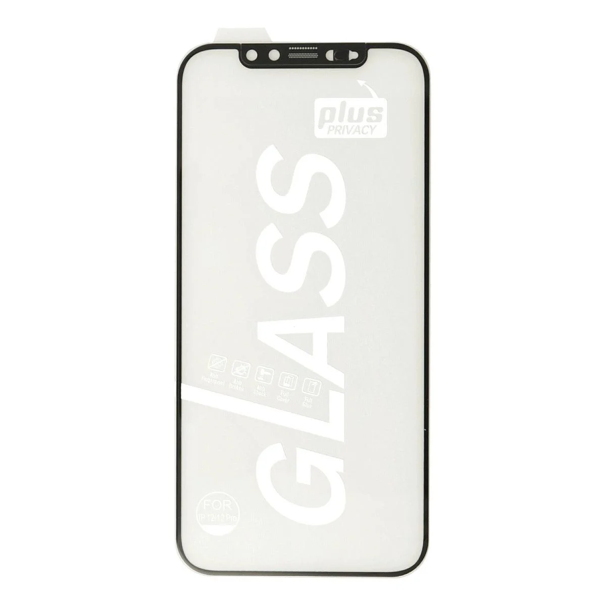 iPhone 12 Pro Max ile Uyumlu 34D Izgaralı Cam Ekran Koruyucu - Çizilme ve Parmak İzi Önleyici
