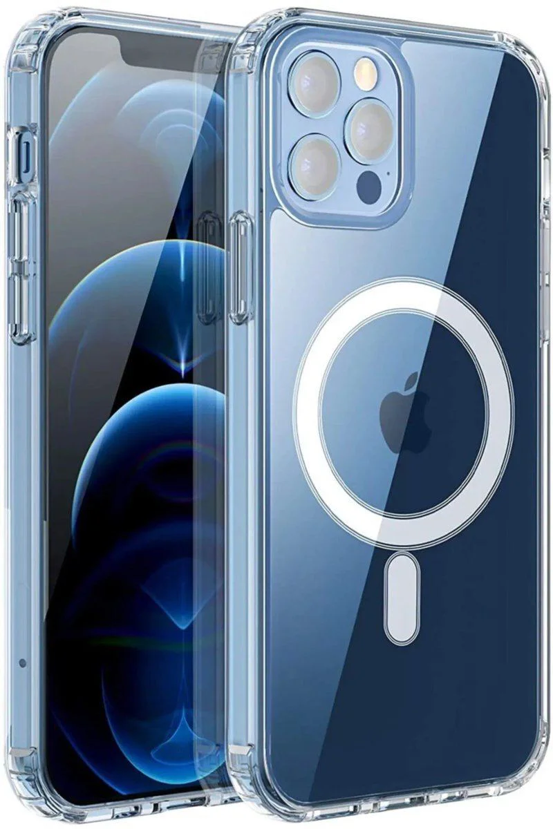 iPhone 12 Pro Max ile Uyumlu Şeffaf Kılıf - MagSafe Destekli Darbe Emici Kamera Lens Koruma iPhone 12 Pro Max ile Uyumlu Şeffaf Kılıf - MagSafe Destekli Darbe Emici Kamera Lens Koruma