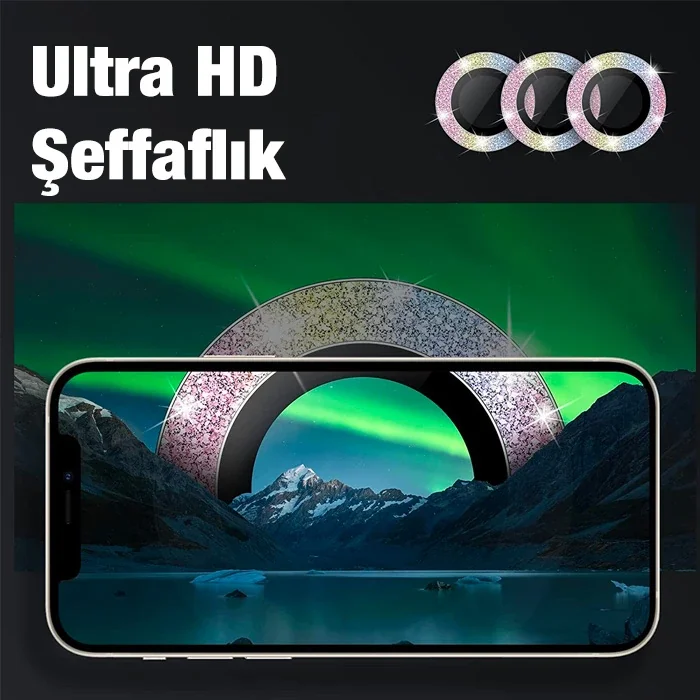 iPhone 12 Pro Max Kamera Lens Koruyucu 3D Metal Çerçeve – Çizilmez Temperli Cam