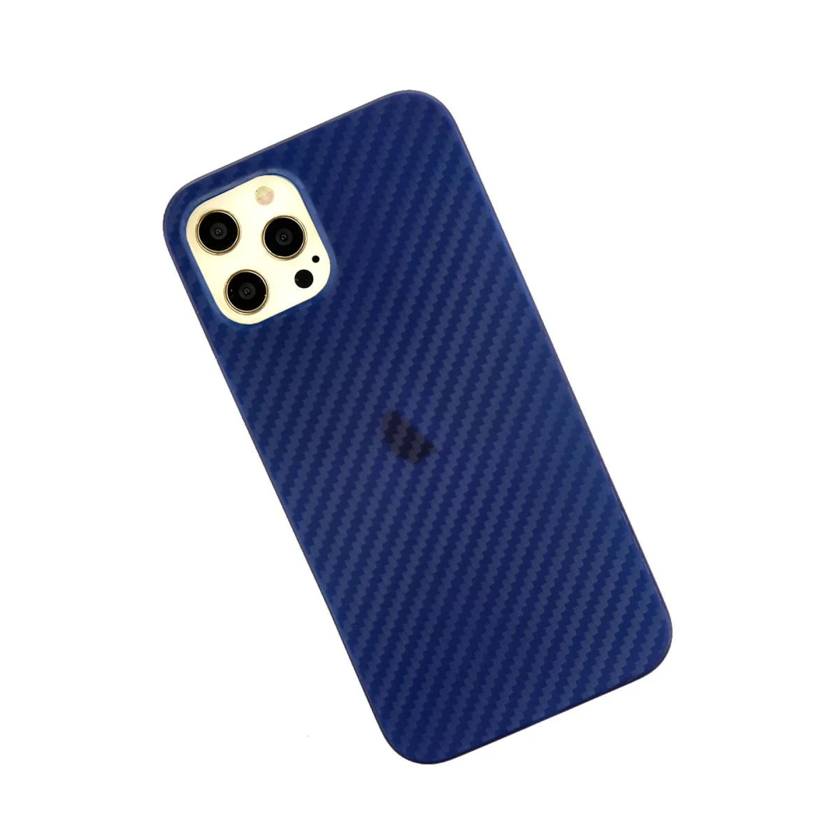 iPhone 12 Pro Max Karbon PP Silikon Kılıf - Mavi, Ultra İnce ve Dayanıklı Koruyucu