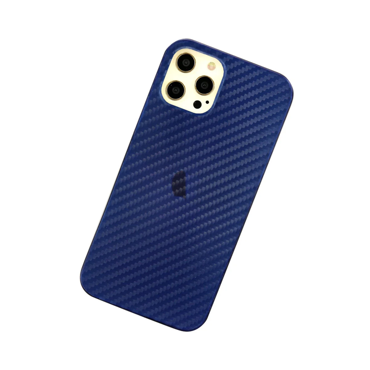 iPhone 12 Pro Max Karbon PP Silikon Kılıf - Mavi, Ultra İnce ve Dayanıklı Koruyucu