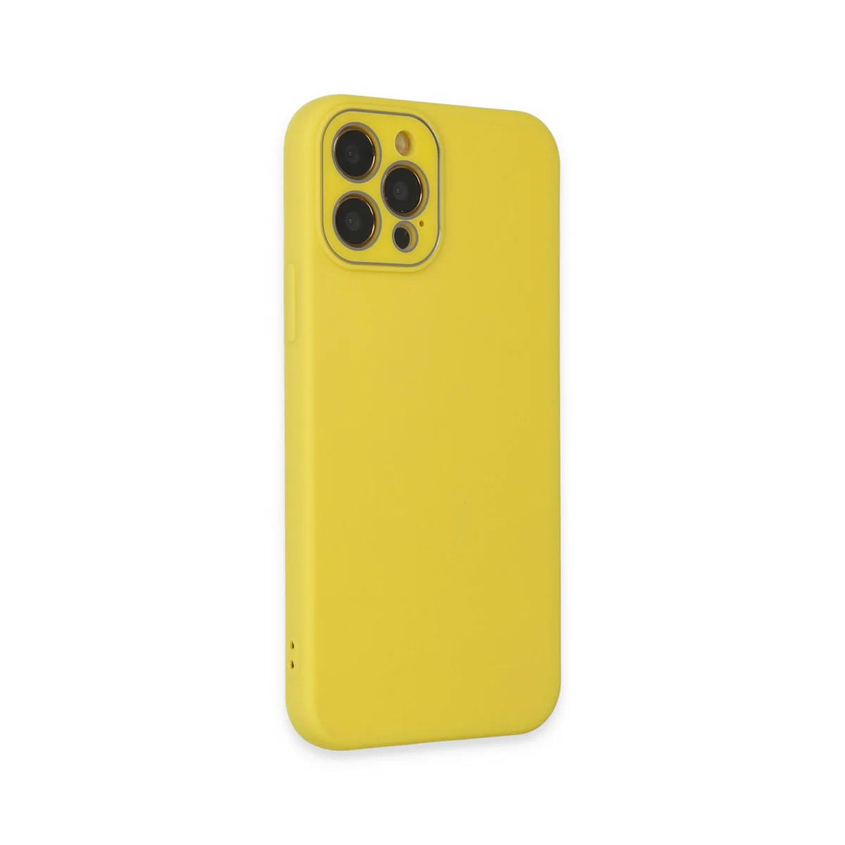 iPhone 12 Pro Max Kılıf Lansman Glass TPU Sarı - Mükemmel Koruma ve Dokunuş