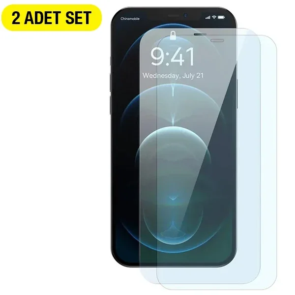 iPhone 12 Pro Max Kırılmaz Cam Ekran Koruyucu 2'li Set - 0.3 mm Ultra İnce