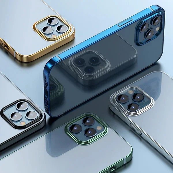 iPhone 12 Pro Max Kılıf Şeffaf TPU Silikon Sararma Yapmaz - Lüks Glitter Koruyucu Arka Kapak