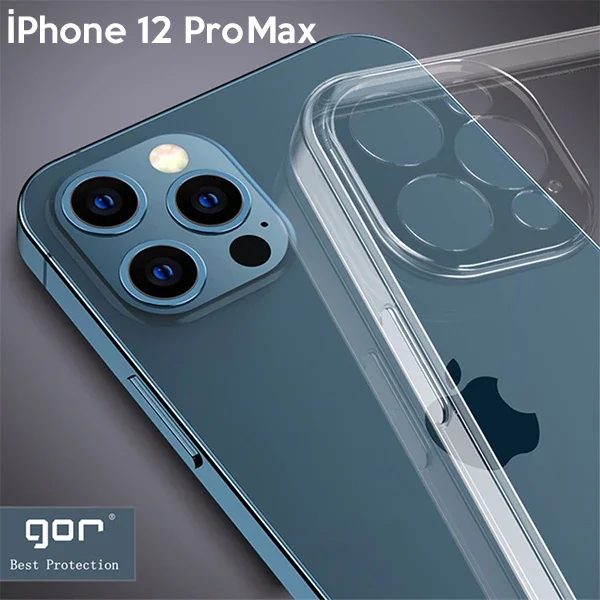 iPhone 12 Pro Max Kılıf 6.7" Şeffaf Kamera Korumalı - Darbeye Dayanıklı TPU Silikon