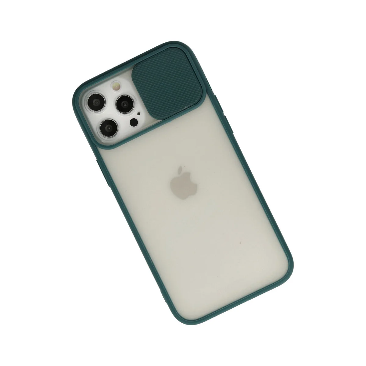 iPhone 12 Pro Max Kılıf - Palm Buzlu Kamera Sürgülü Silikon Kılıf - Yeşil