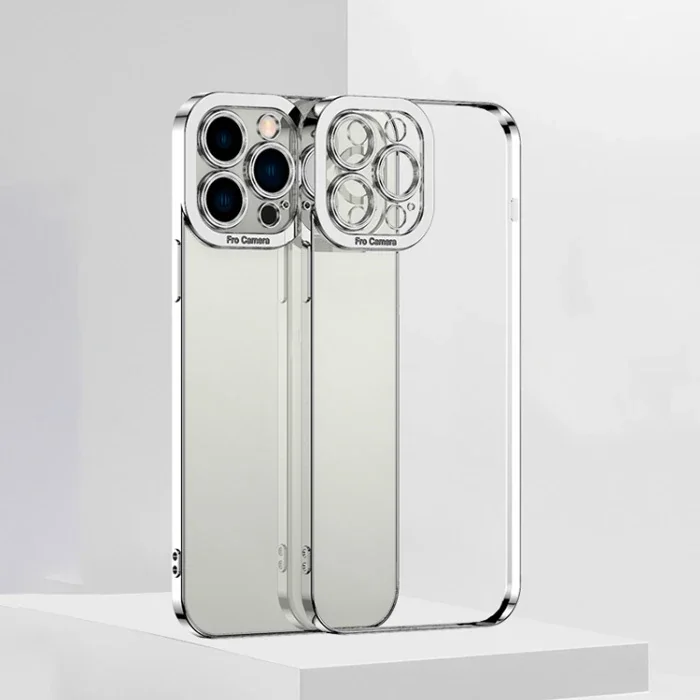 iPhone 12 Pro Max Kılıf Renkli Kenar Lazer Çerçeveli Silikon – Sararma Yapmaz Kablosuz Şarj Uyumlu