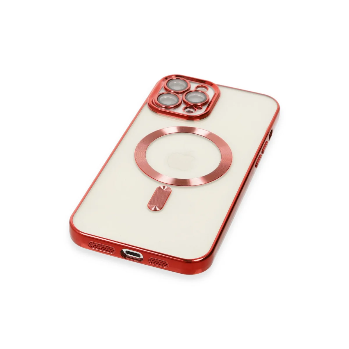 iPhone 12 Pro Max Kross Magneticsafe Kırmızı Şeffaf Kapak - MagSafe Uyumlu