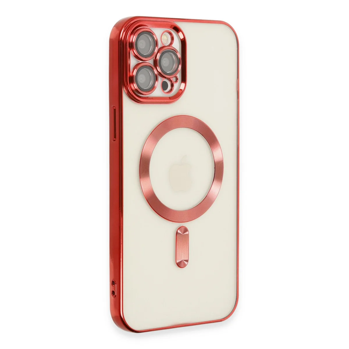 iPhone 12 Pro Max Kross Magneticsafe Kırmızı Şeffaf Kapak - MagSafe Uyumlu