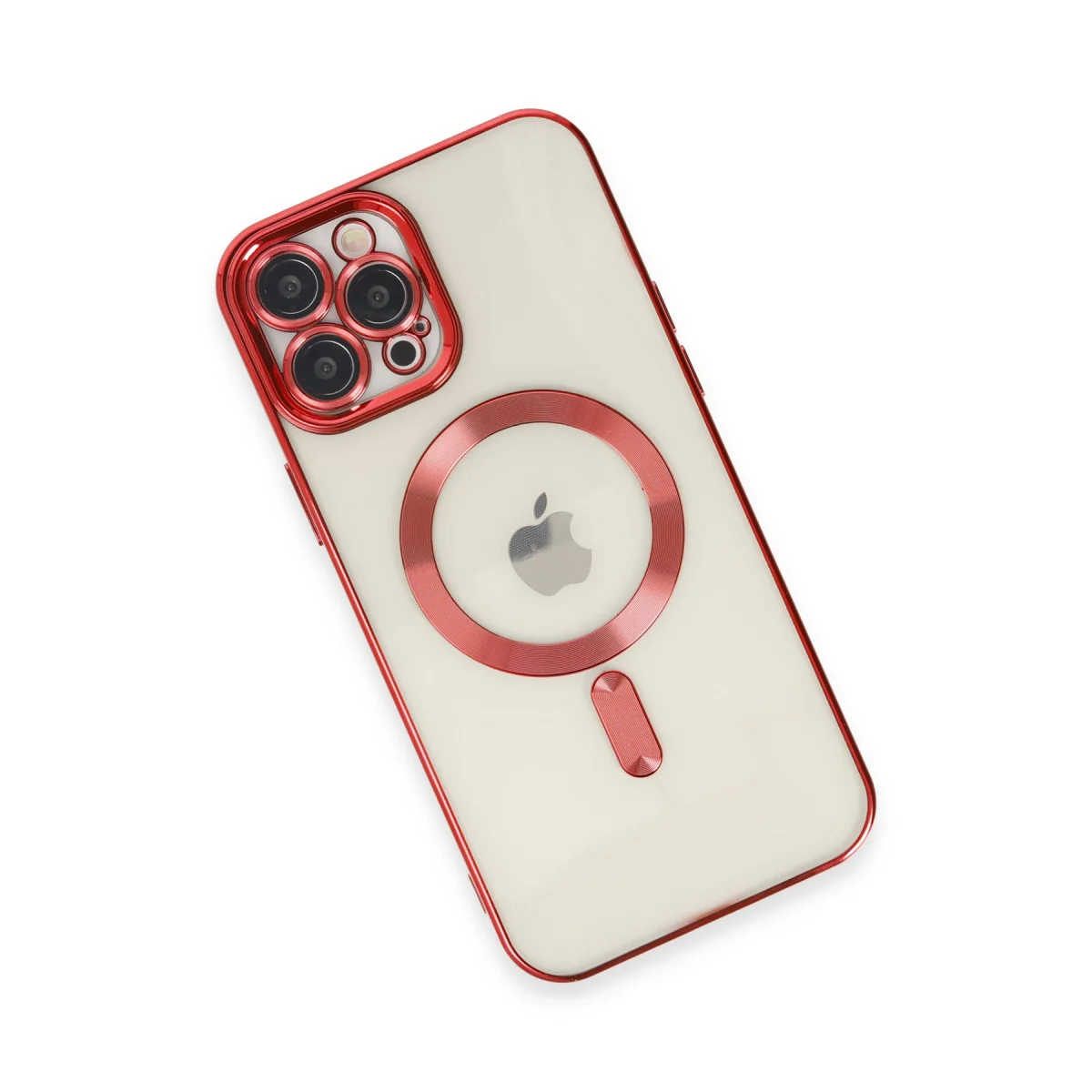 iPhone 12 Pro Max Kross Magneticsafe Kırmızı Şeffaf Kapak - MagSafe Uyumlu