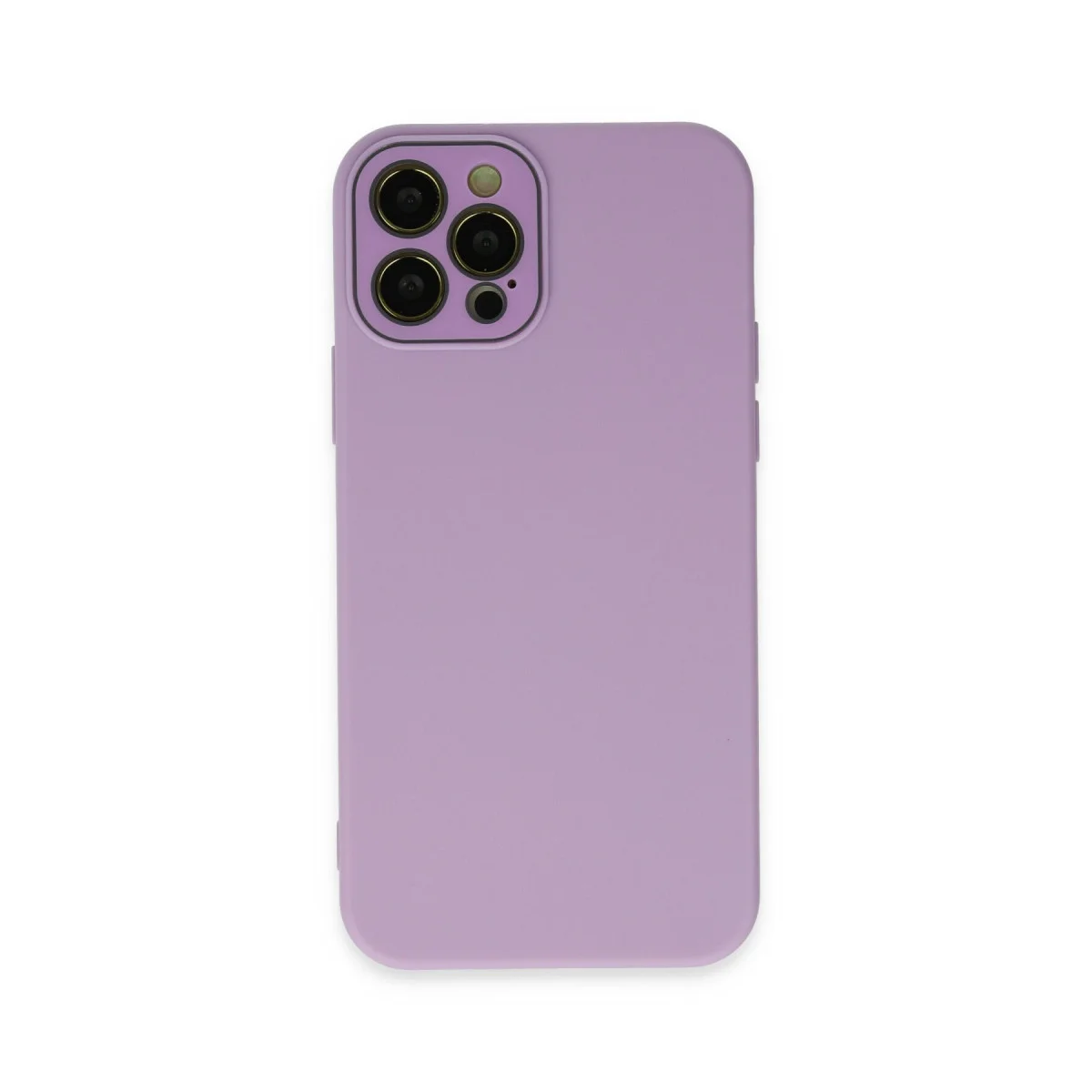 iPhone 12 Pro Max Lila Launch Glass Kapak - Yumuşak TPU Mat Kılıf