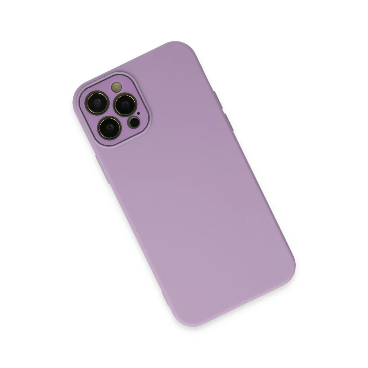 iPhone 12 Pro Max Lila Launch Glass Kapak - Yumuşak TPU Mat Kılıf
