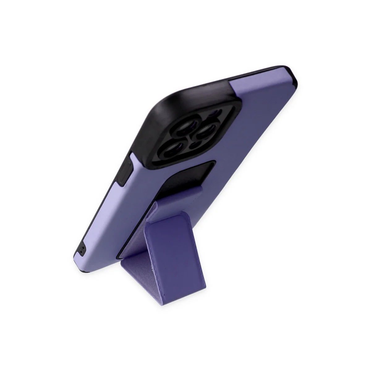 iPhone 12 Pro Max Mega Standlı Silikon Kılıf - Lila