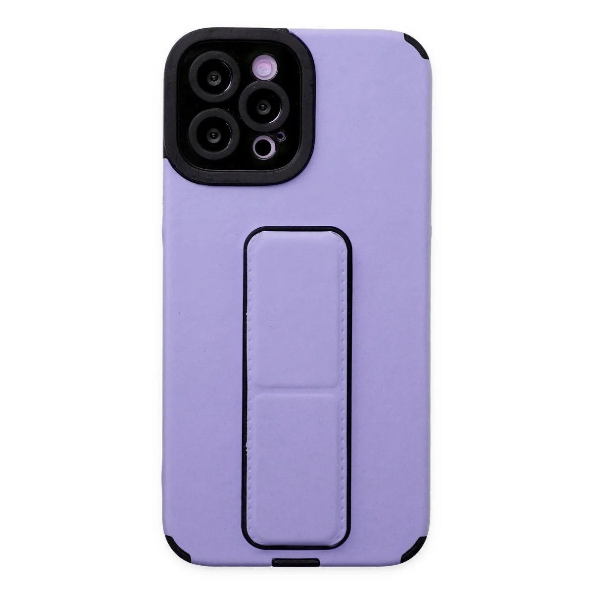 iPhone 12 Pro Max Mega Standlı Silikon Kılıf - Lila