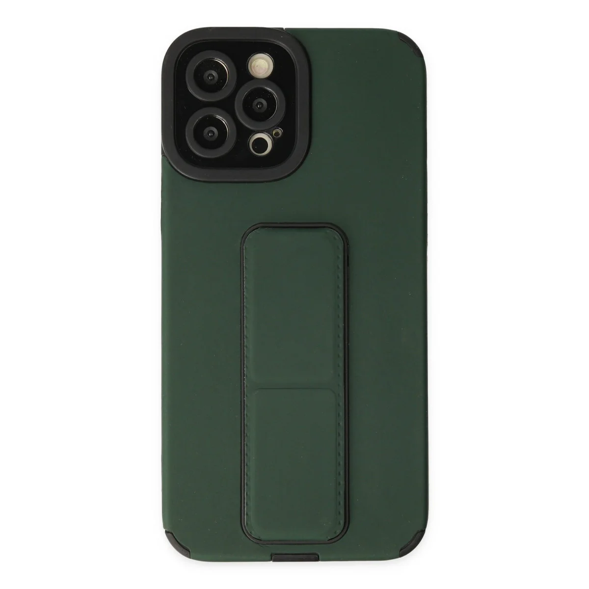 iPhone 12 Pro Max Mega Standlı Silikon Kılıf - Yeşil