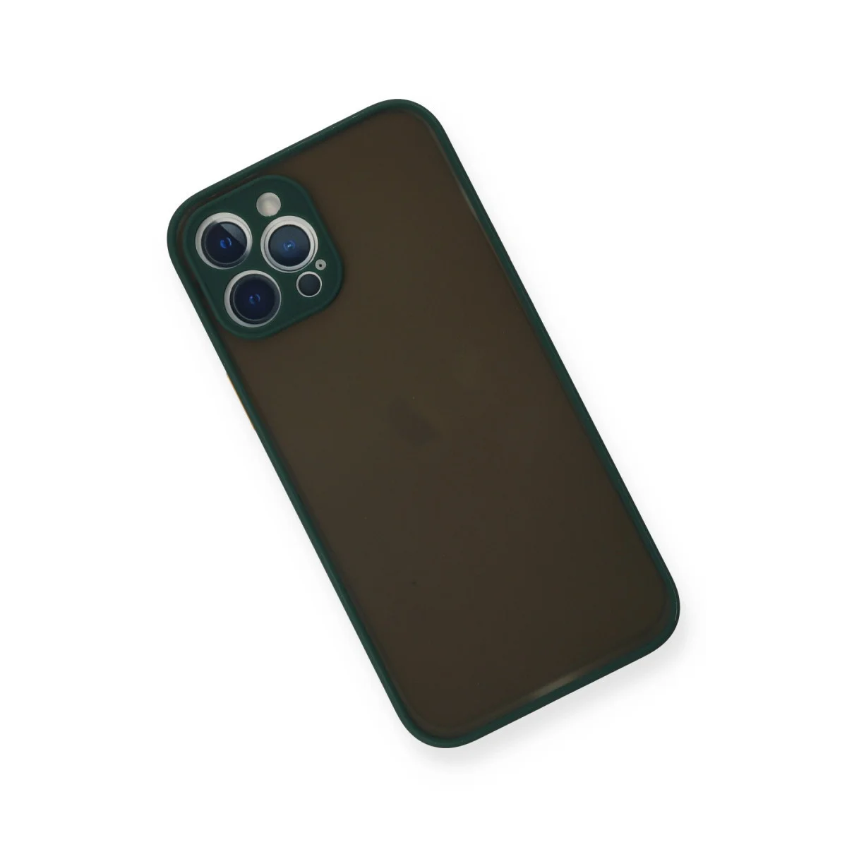 iPhone 12 Pro Max Montreal Silikon Kılıf - Yeşil, Kamera Korumalı, Mat Yüzey