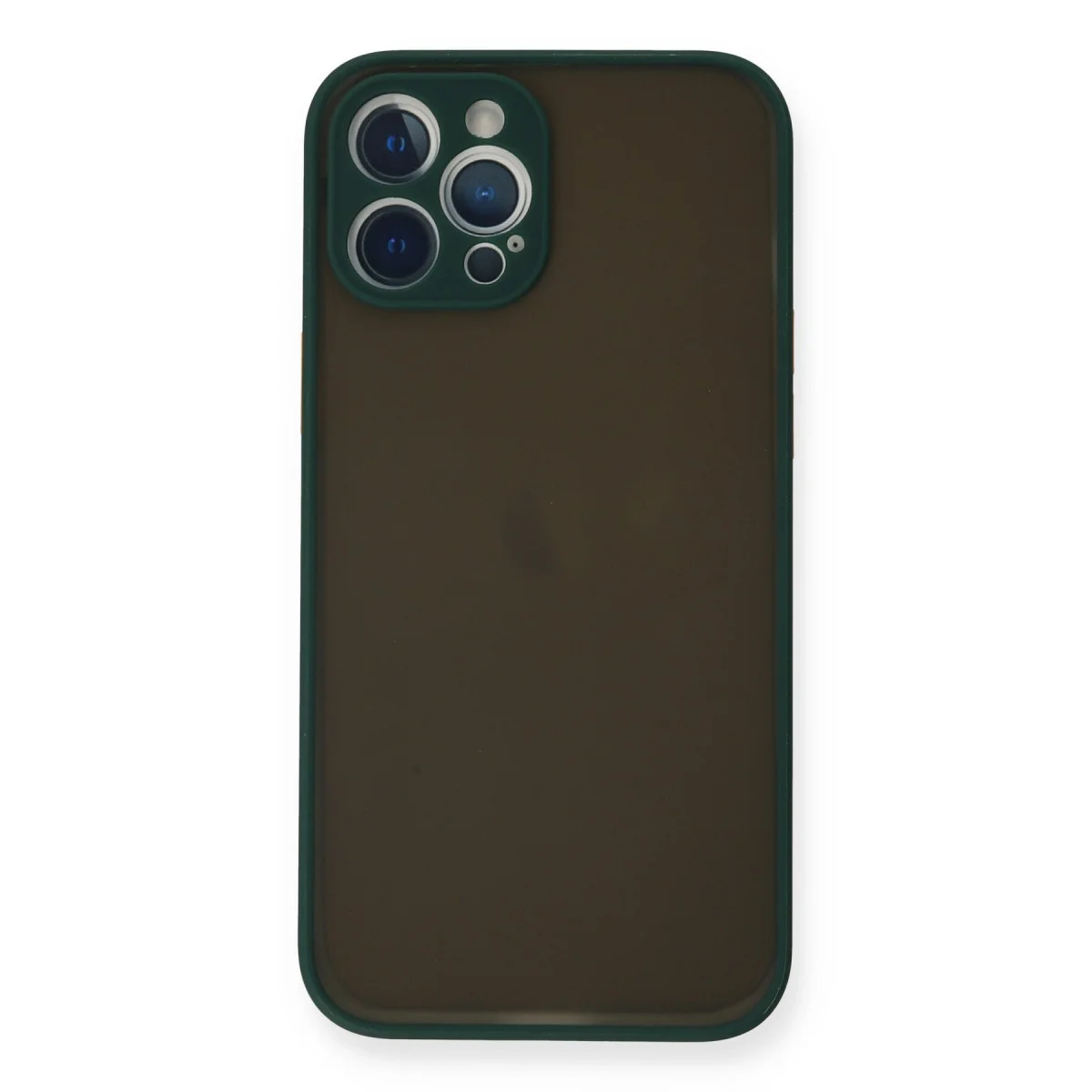 iPhone 12 Pro Max Montreal Silikon Kılıf - Yeşil, Kamera Korumalı, Mat Yüzey