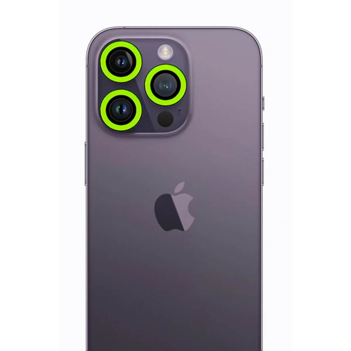 iPhone 12 Pro Max Neon Fosforlu Kamera Lens Koruma Kapak - Yeşil