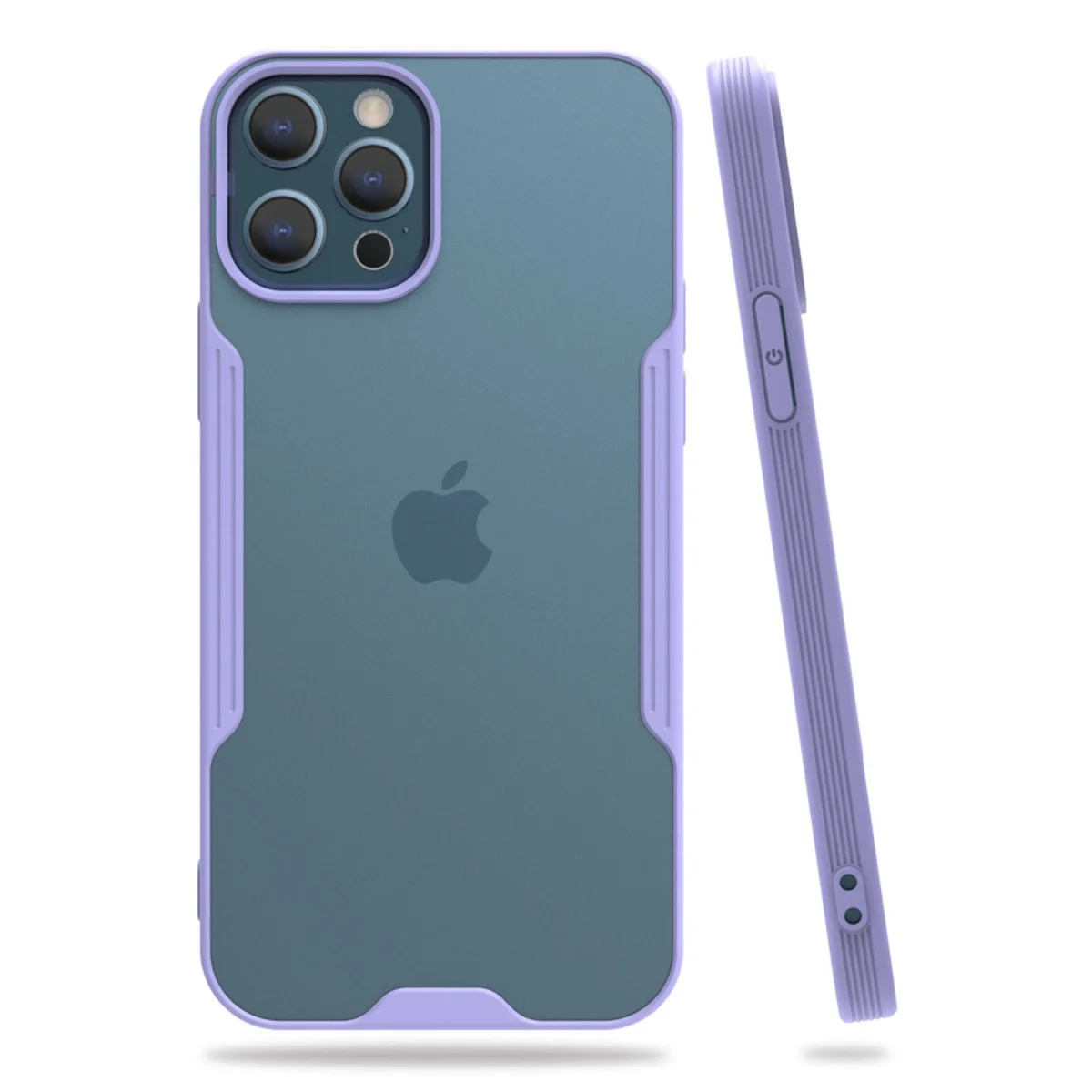 iPhone 12 Pro Max Platin Silikon Kılıf Lila - TPU Fiber Karışımı