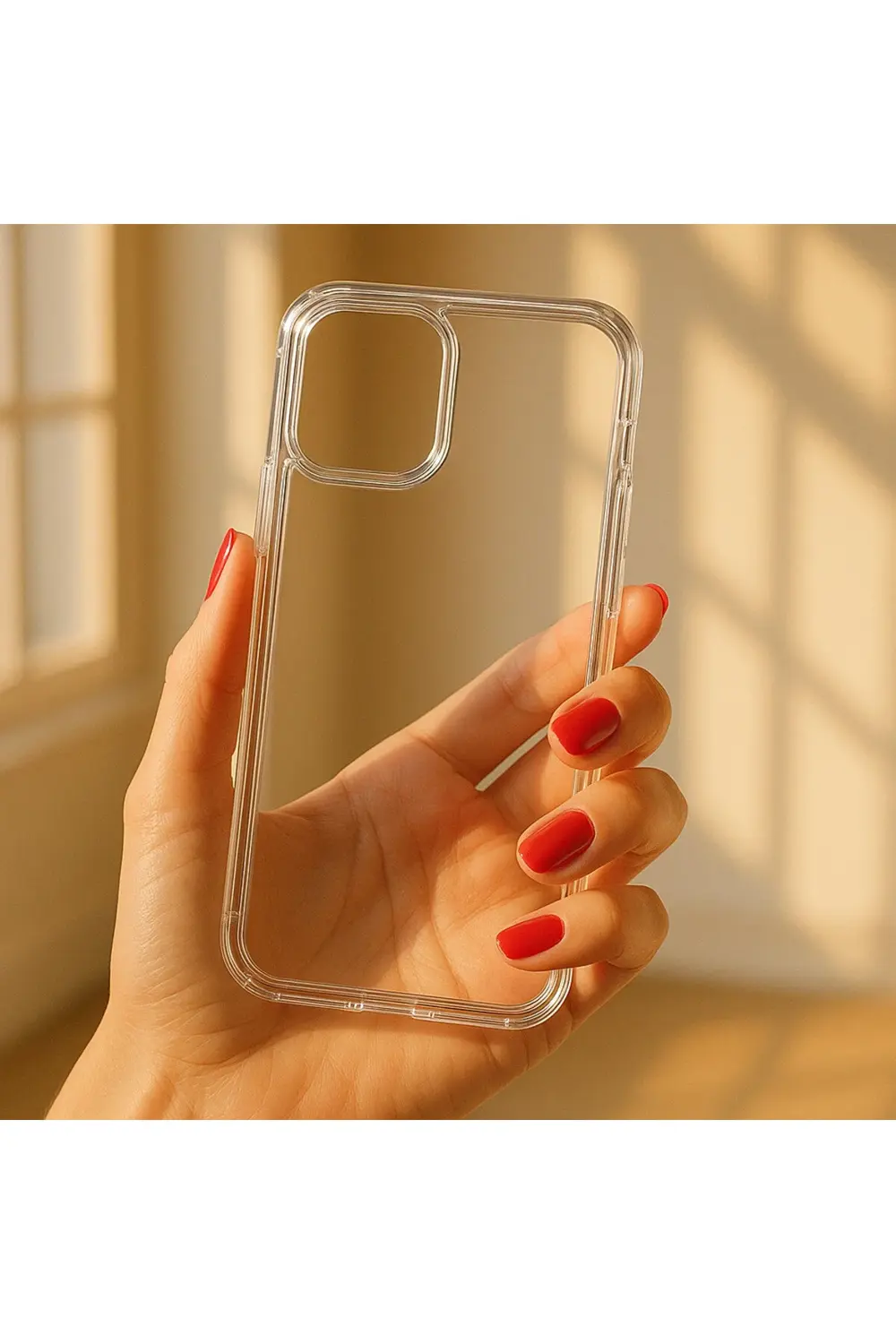 iPhone 12 Pro Max Şeffaf Mika Sararmaz Sert Kılıf