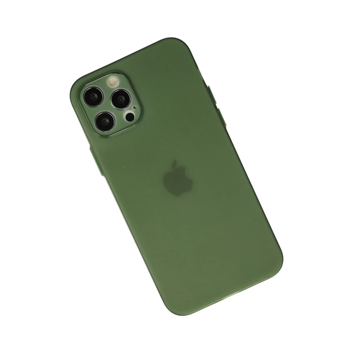 iPhone 12 Pro Max Silikon Kılıf - Yeşil, Mat, Parmak İzi Duyarısız