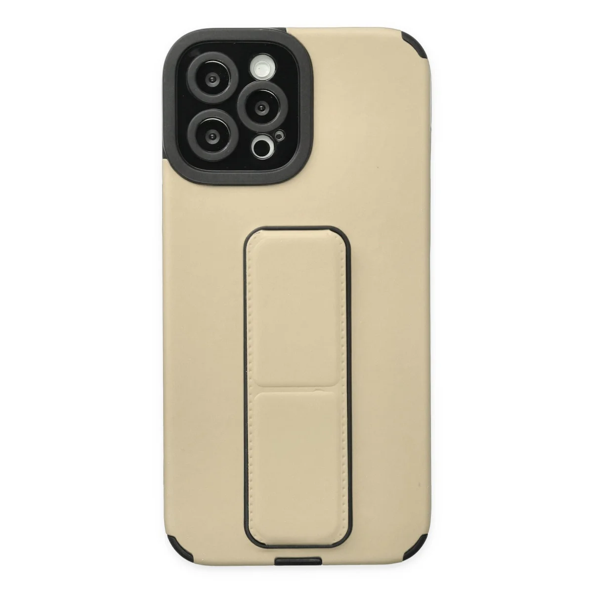 iPhone 12 Pro Max Silikon Kılıf Mega Standlı - Altın Renk