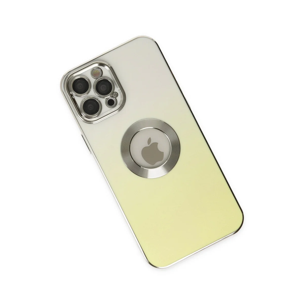iPhone 12 Pro Max Silikon Kılıf - Sarı - Çizilmeye Karşı Mükemmel Koruma