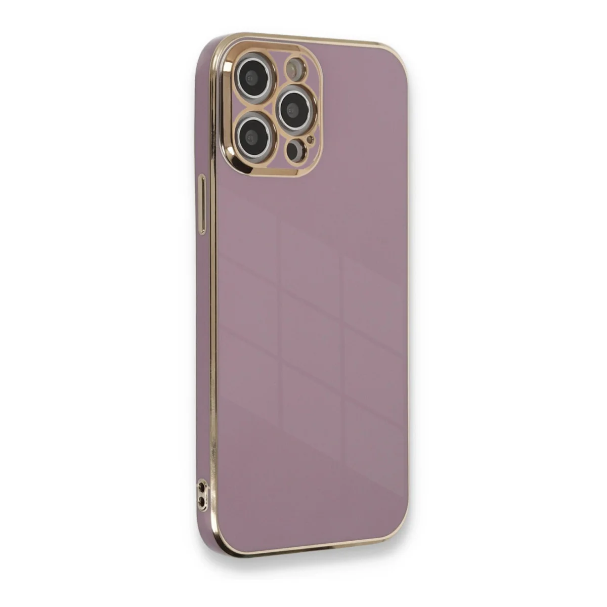 iPhone 12 Pro Max Silikon Kılıf Volet - Mor (Premium Şık Tasarım ve Güçlü Koruma)