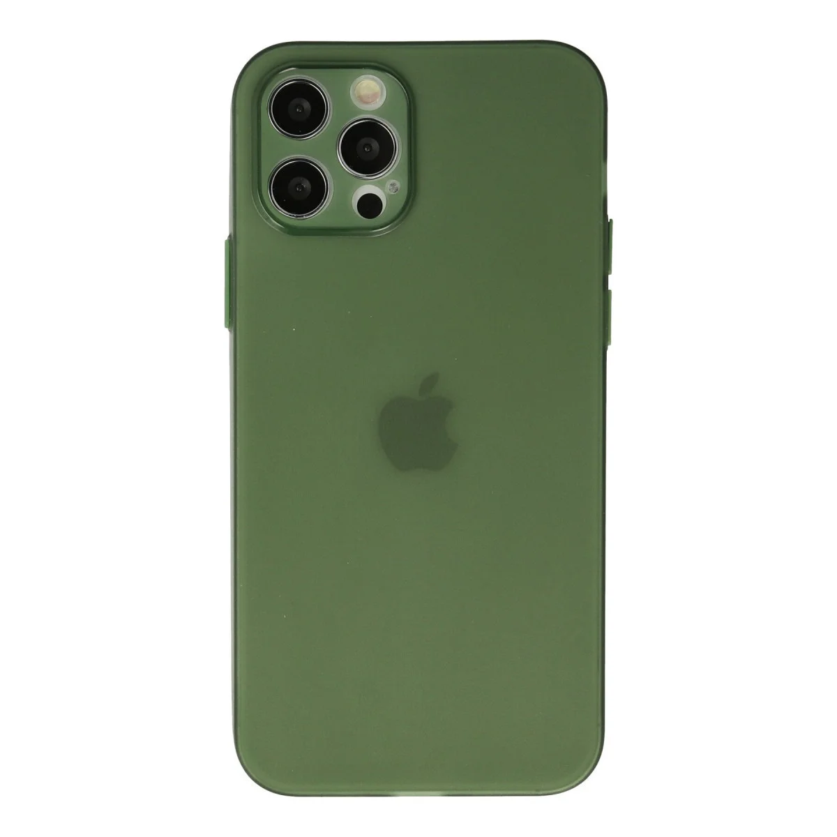 iPhone 12 Pro Max Silikon Kılıf - Yeşil, Mat, Parmak İzi Duyarısız