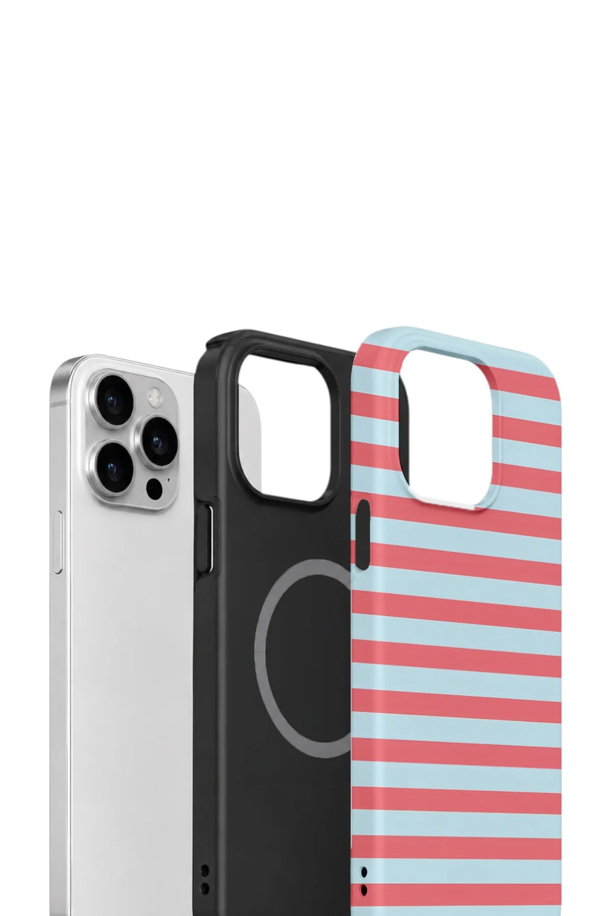 iPhone 12 Pro Max Vorian Çift Katmanlı MagSafe Kılıf Candy Horizon Stripe