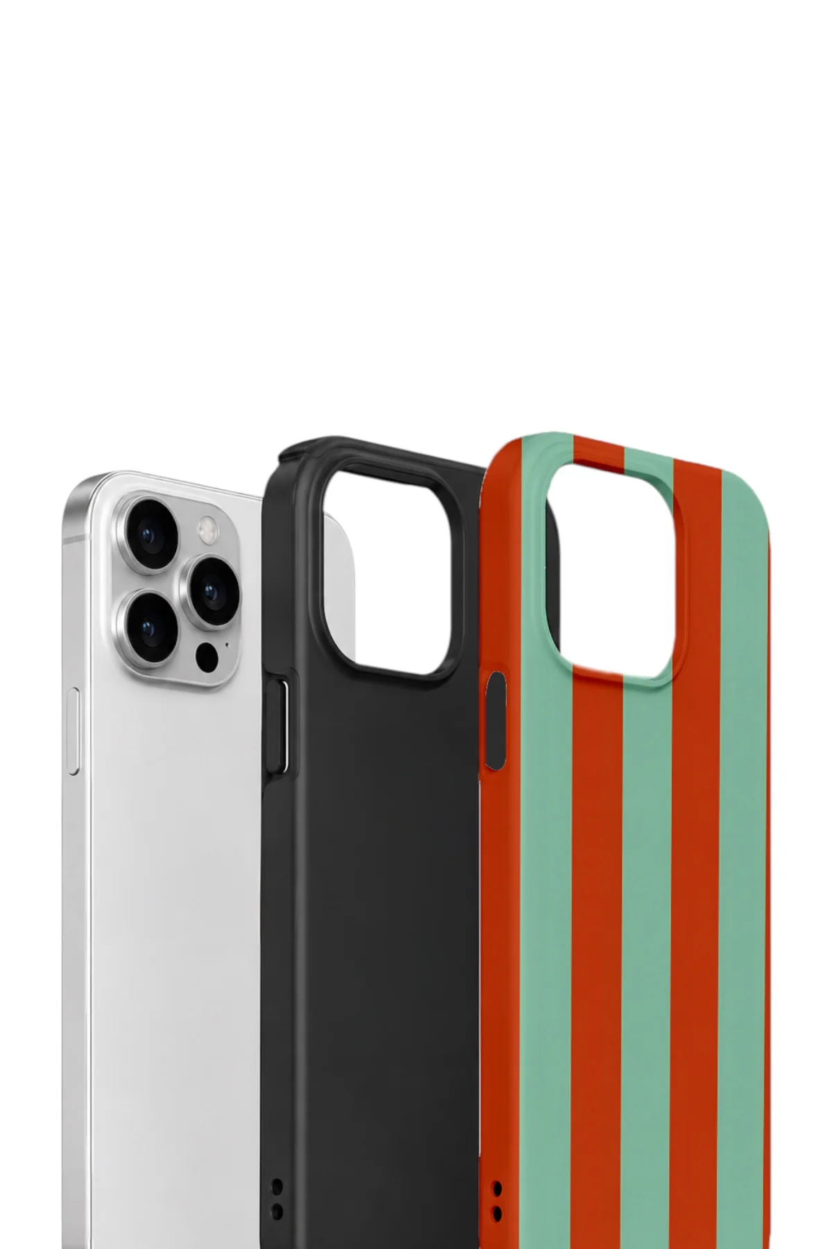 iPhone 12 Pro Max Vorian Yough Kılıf Terracotta Mint Stripe