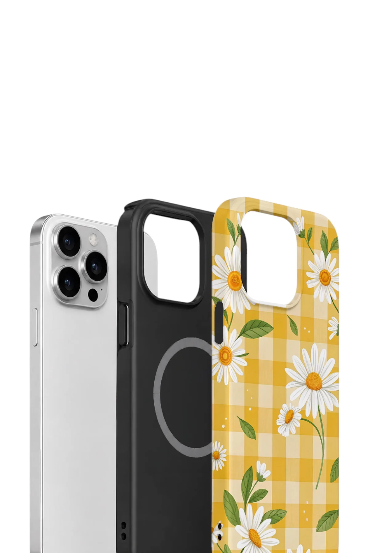 iPhone 12 Pro Max Vorian Çift Katmanlı MagSafe Kılıf Daisy Picnic Gingham