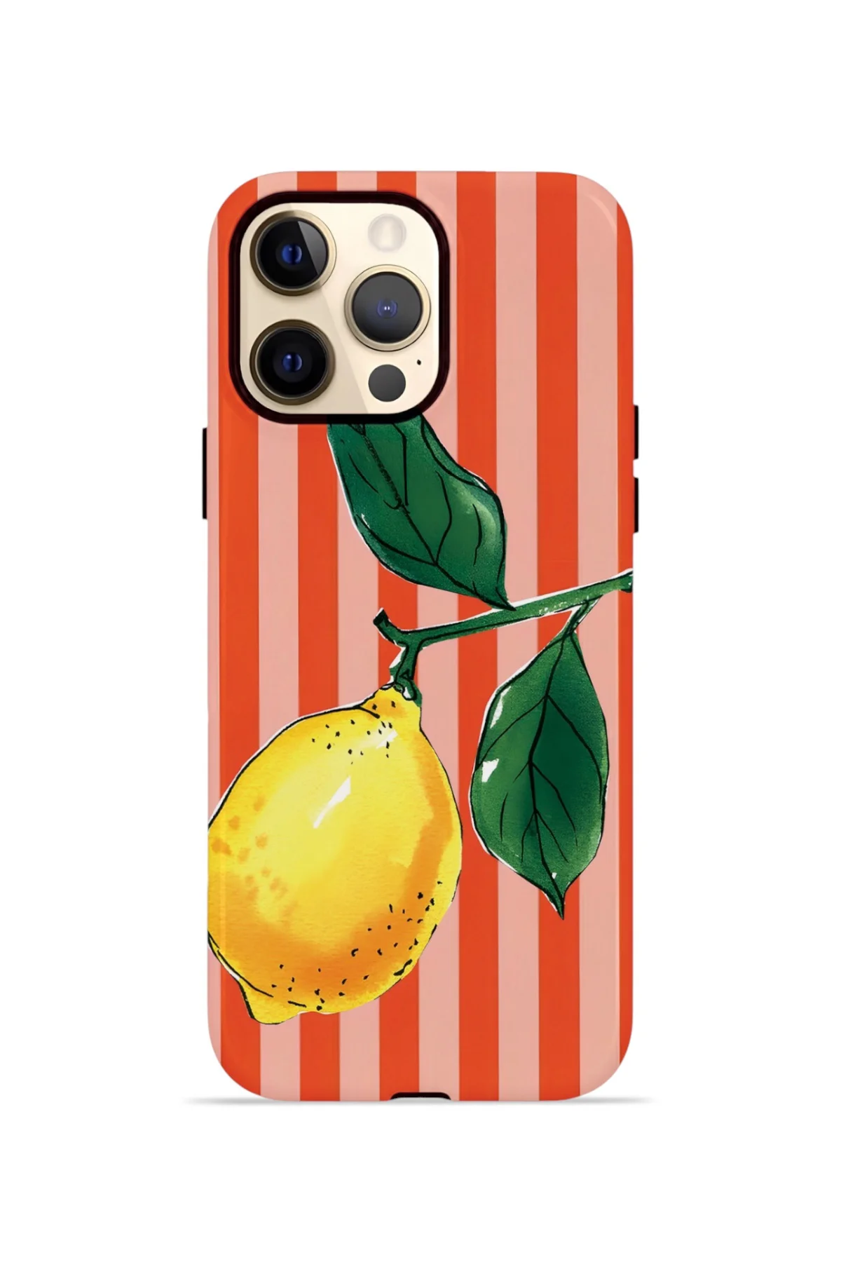 iPhone 12 Pro Max Vorian Çift Katmanlı MagSafe Kılıf Sicilian Lemon Red Stripe