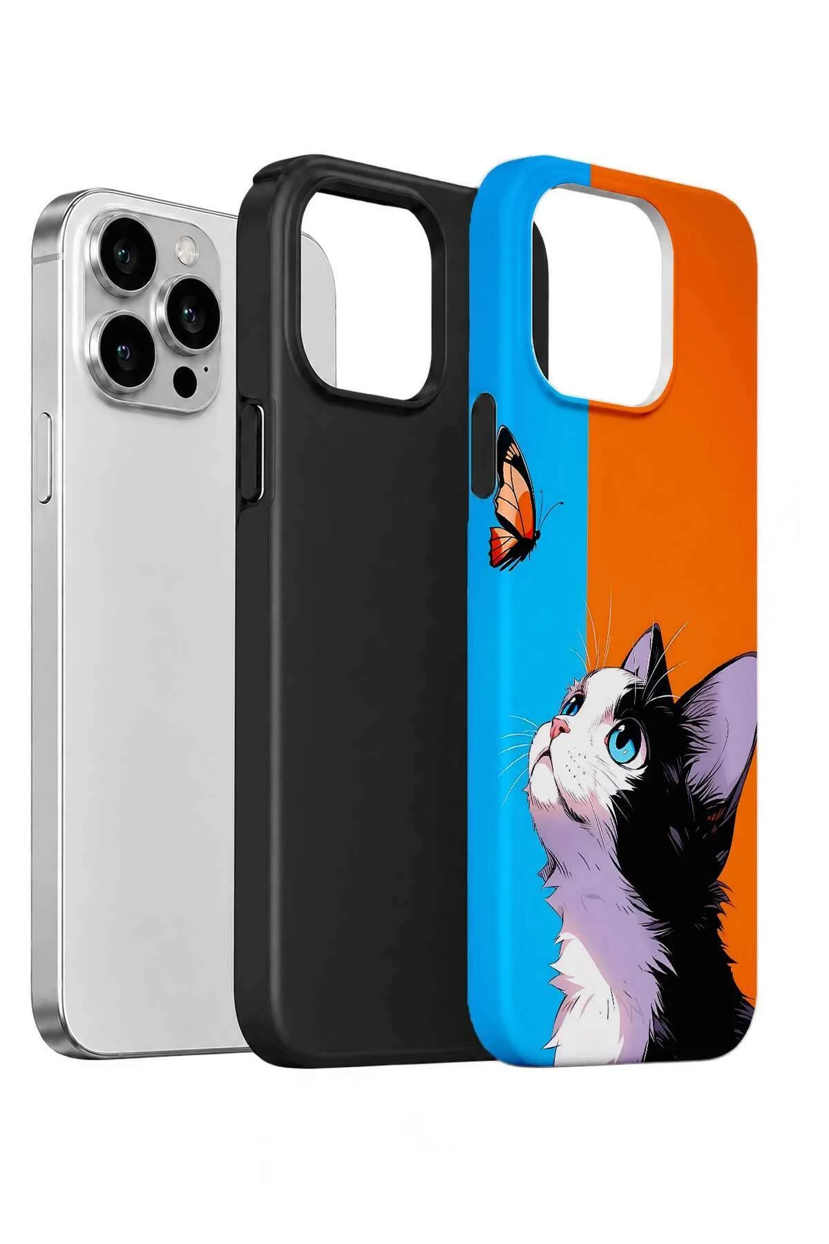 iPhone 12 Pro Max Vorian Çift Katmanlı Kelebekli Kılıf - Görsel 2