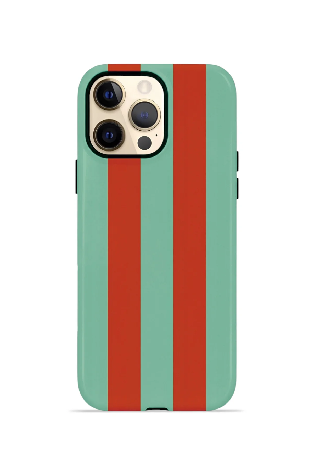 iPhone 12 Pro Max Vorian Yough Kılıf Terracotta Mint Stripe