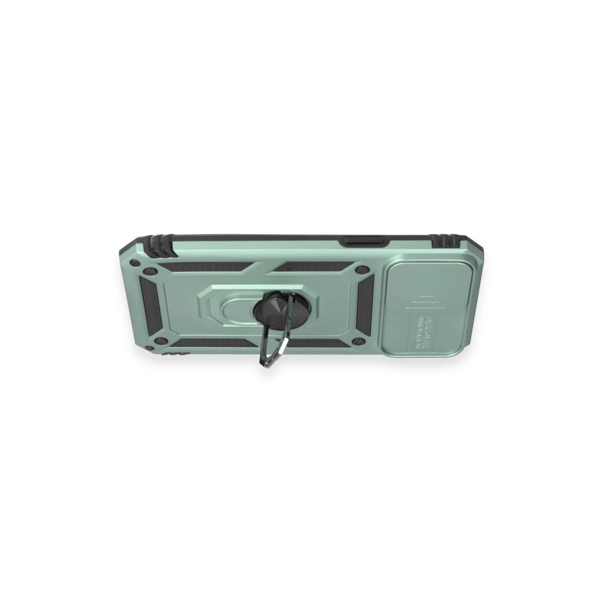 iPhone 12 Pro Max Yeşil Silikon Kılıf - Pars Lens Yüzüklü & Metal Stand (Maksimum Koruma)