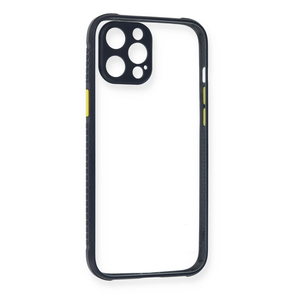 iPhone 12 Pro Miami Şeffaf Silikon Kılıf - Lacivert, Mükemmel Koruma ve Ergonomi