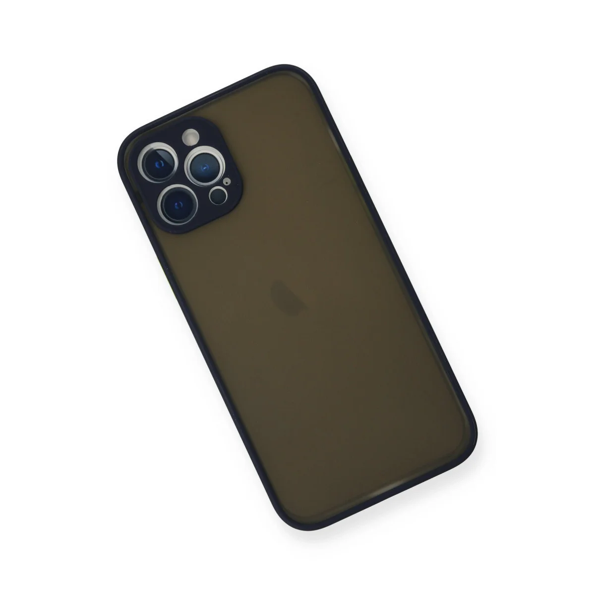 iPhone 12 Pro Montreal Silikon Kılıf - Kamera Korumalı, Mat Arka Panel, Çizik Dirençli Lacivert