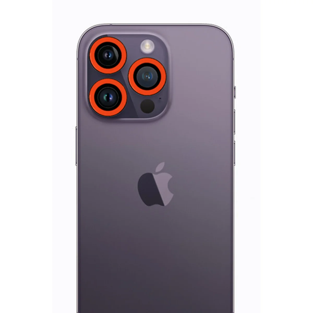 iPhone 12 Pro Neon Fosforlu Kamera Lens Kalkanı - Turuncu