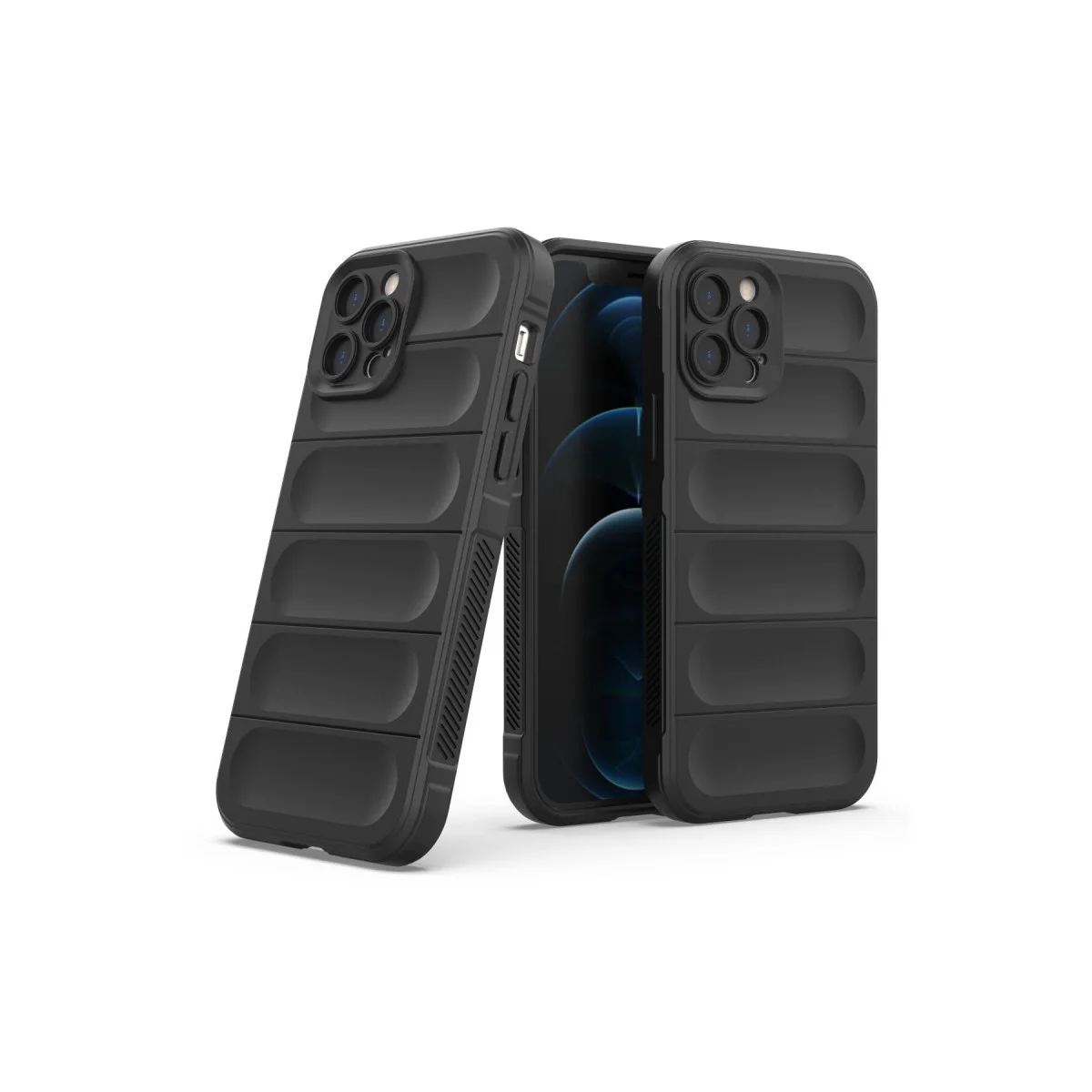 iPhone 12 Pro Optimum Silikon Kılıf - Siyah, Mat Kaplama, Güvenli Koruma