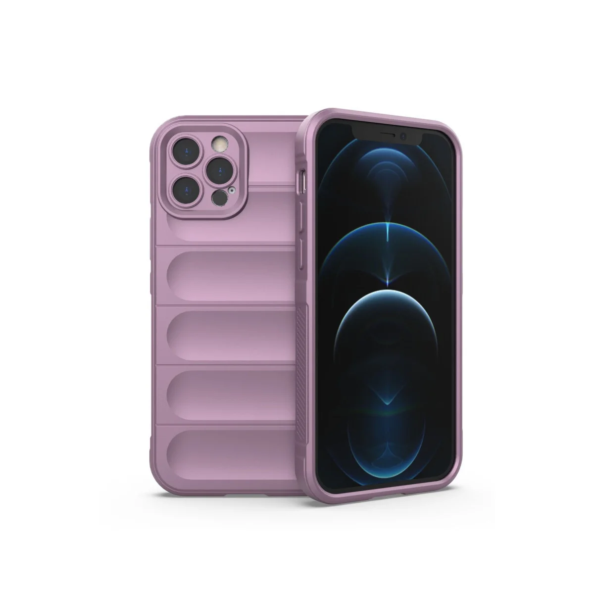 iPhone 12 Pro Optimum Silikon Kılıf - Mor ve Pürüzsüz Koruma