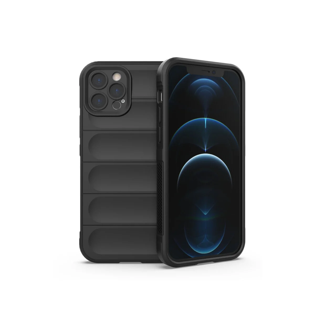 iPhone 12 Pro Optimum Silikon Kılıf - Siyah, Mat Kaplama, Güvenli Koruma