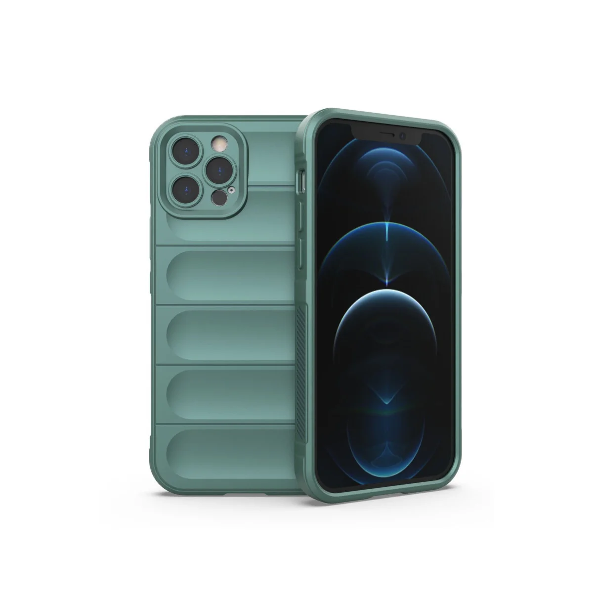 iPhone 12 Pro Optimum Silikon Kılıf Koyu Yeşil - Çizilmelere Karşı Mükemmel Koruma