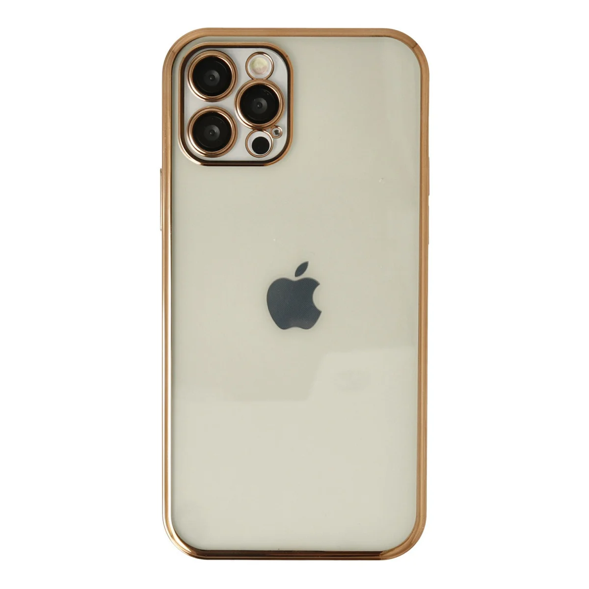iPhone 12 Pro Razer Lensli Silikon Kılıf - Altın