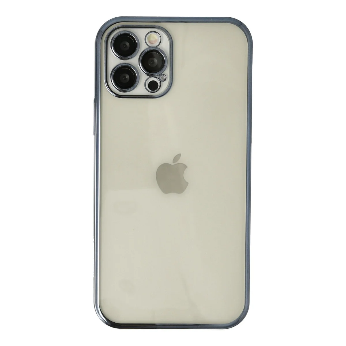 iPhone 12 Pro Razer Lensli Silikon Kılıf - Lacivert Kamera Koruma Kılıfı