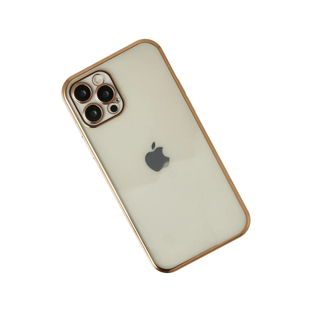 iPhone 12 Pro Razer Lensli Silikon Kılıf - Altın