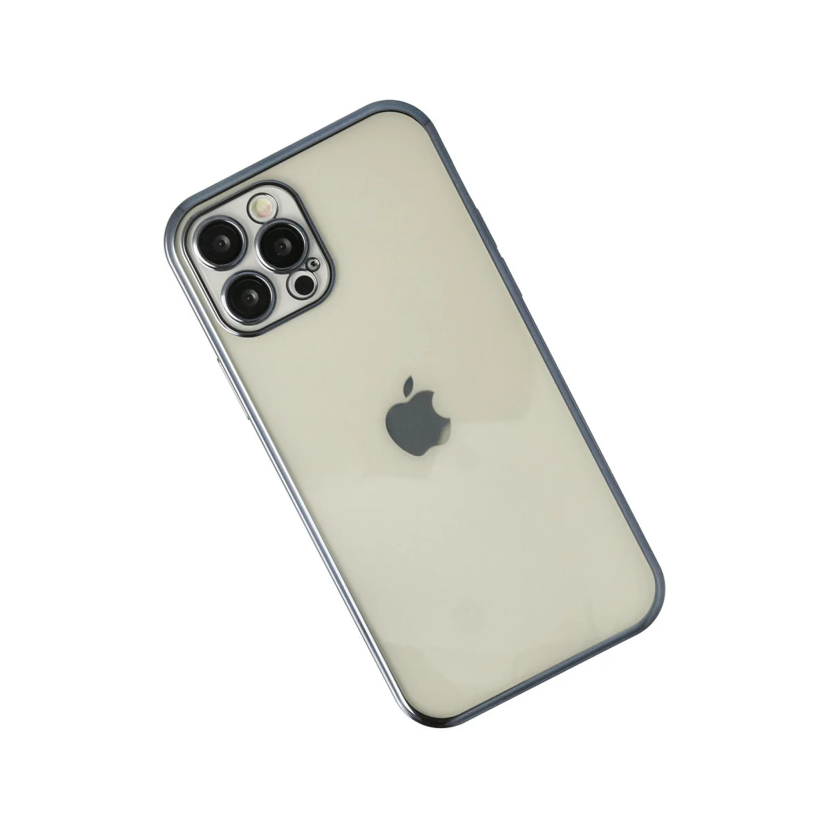 iPhone 12 Pro Razer Lensli Silikon Kılıf - Lacivert Kamera Koruma Kılıfı