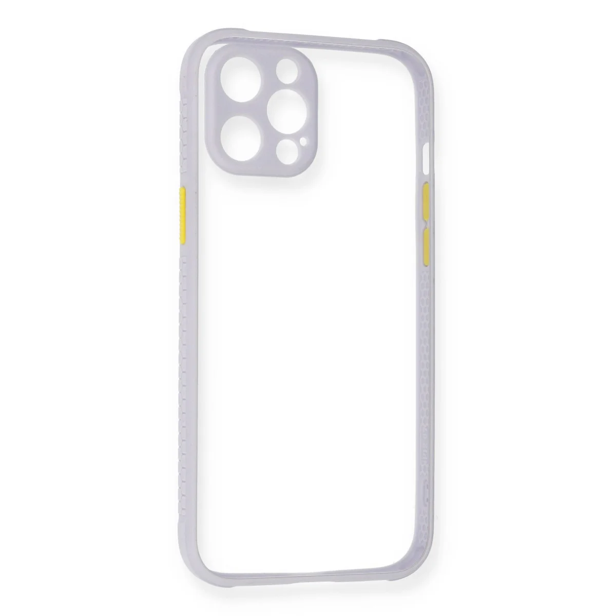 iPhone 12 Pro Şeffaf Silikon Kılıf - Lila Miami Tasarımı